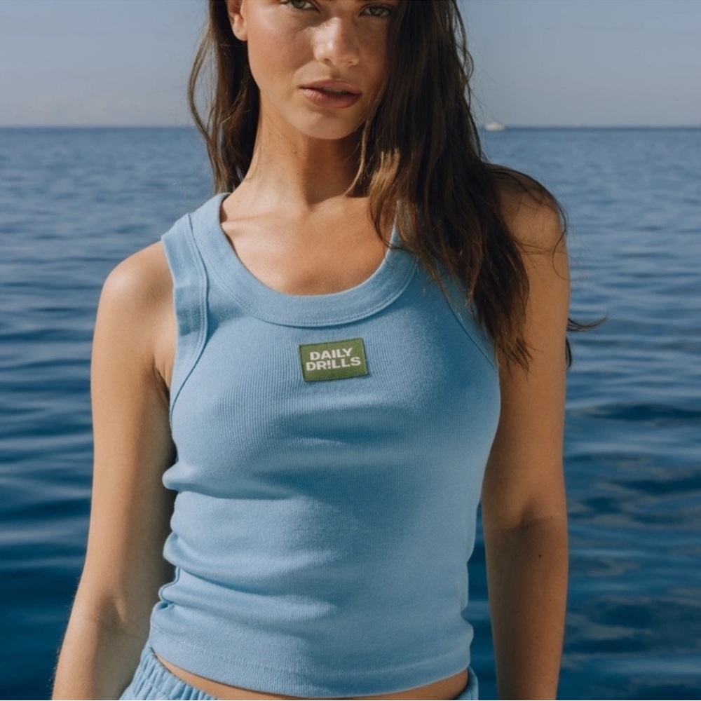 Daily Drills Malibu Ribbed Logo Tank Top